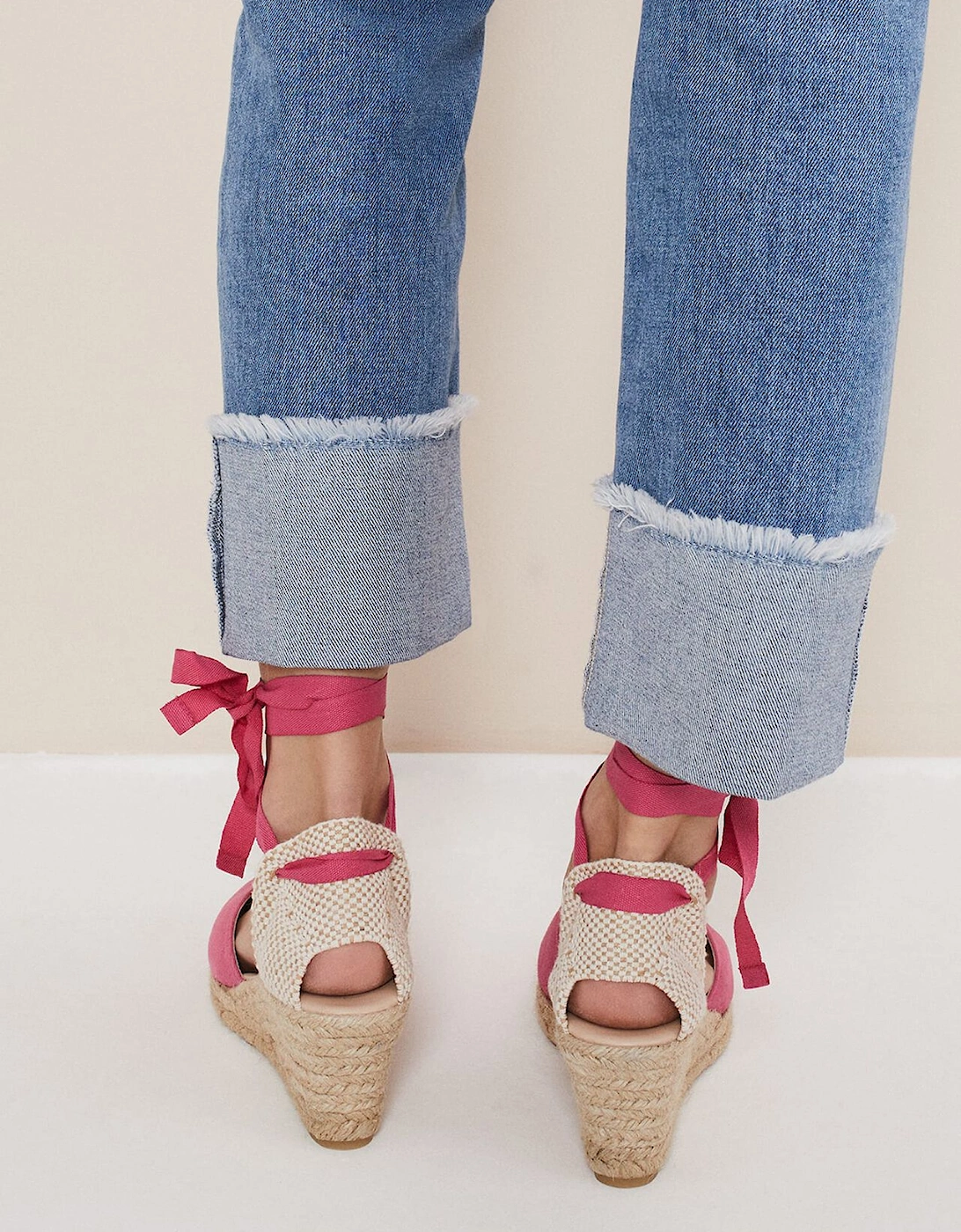 Suede Ankle Tie Espadrille Shoe