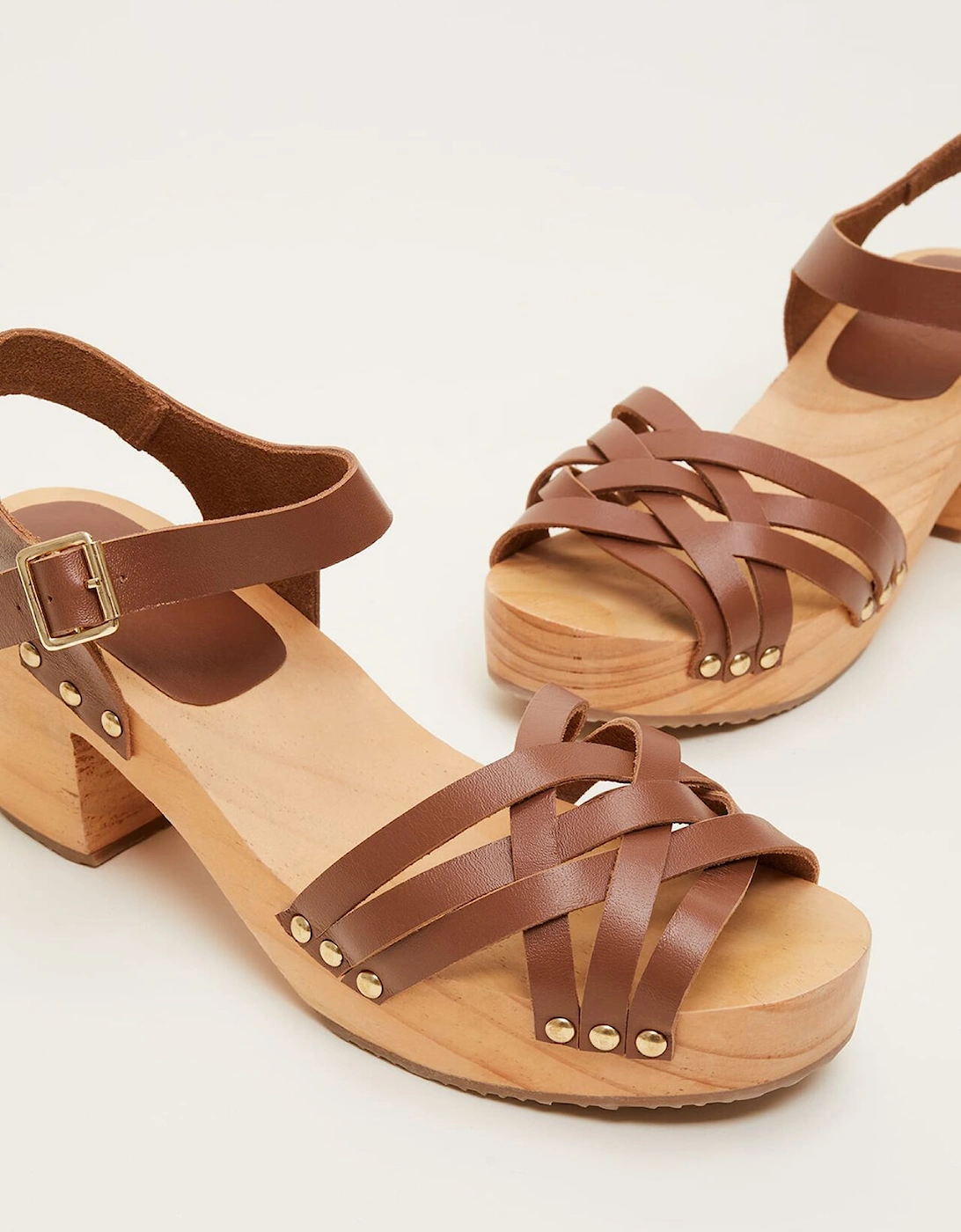 Woven Clog Heel Sandal