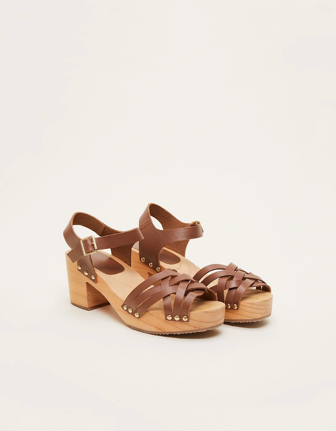 Woven Clog Heel Sandal