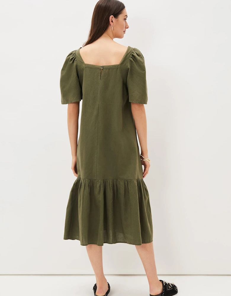 Claria Linen Midi Dress