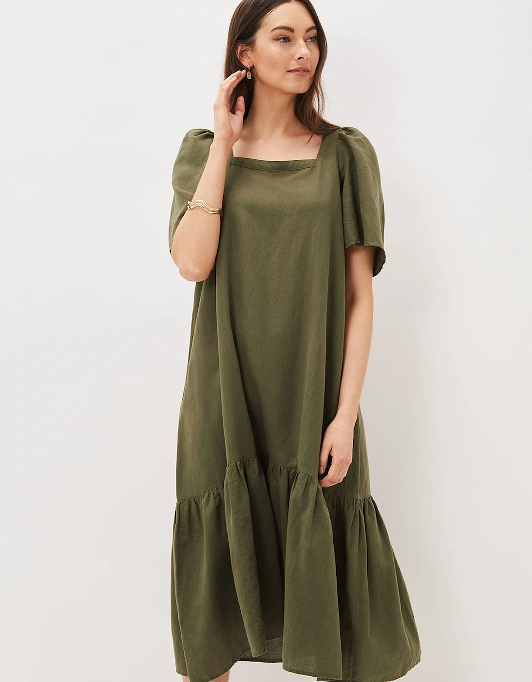 Claria Linen Midi Dress, 6 of 5