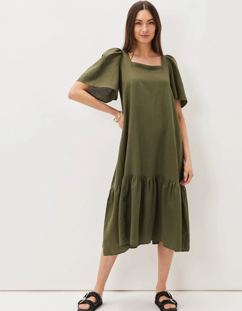 Claria Linen Midi Dress