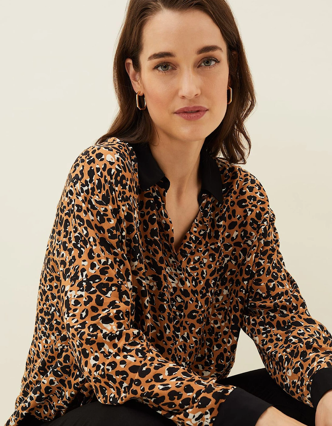 Kaelie Leopard Twist Front Blouse, 7 of 6