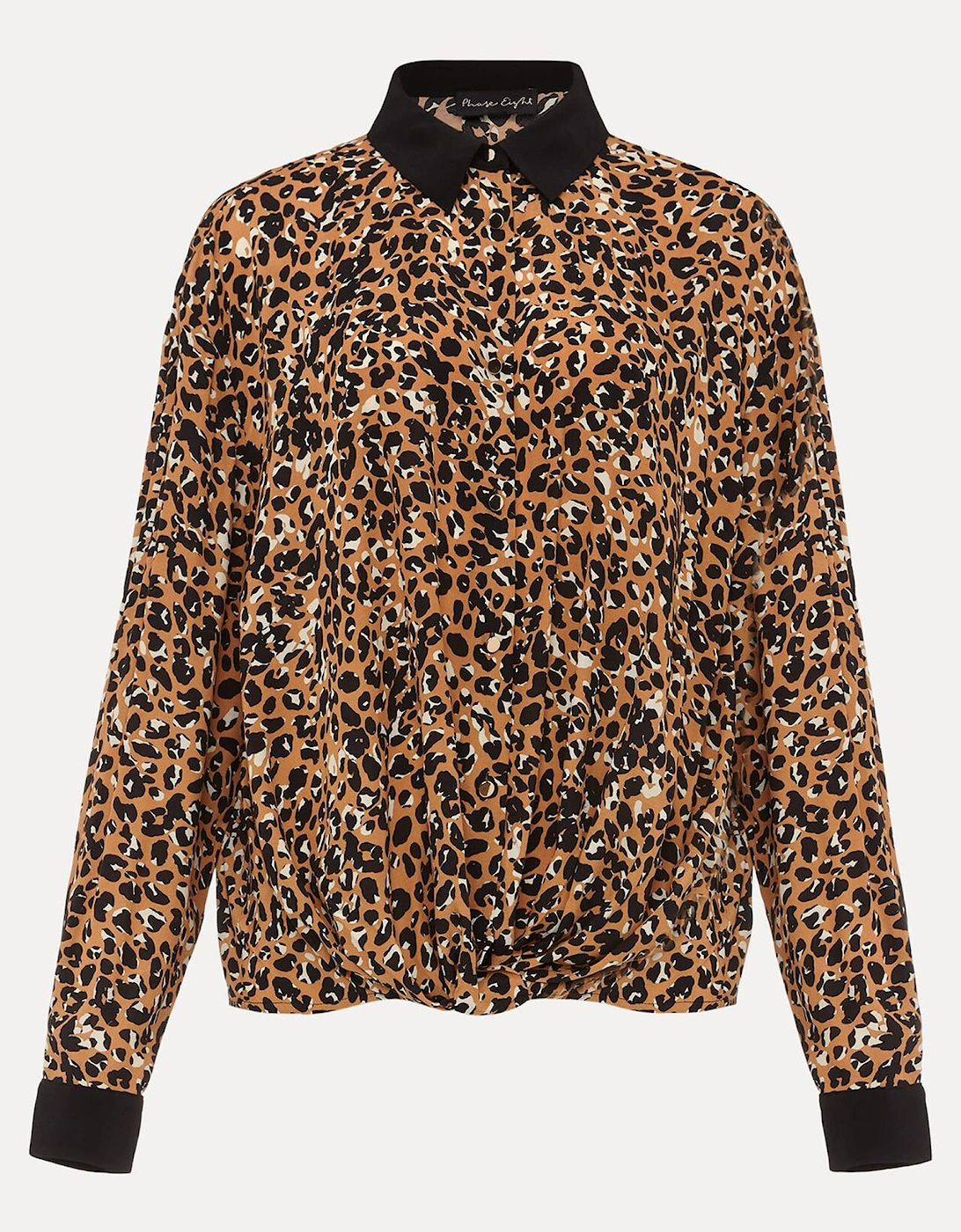 Kaelie Leopard Twist Front Blouse