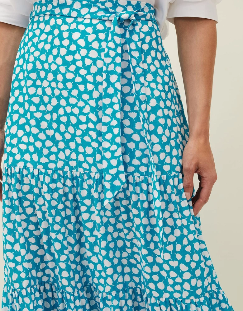 Tana Leaf Print Maxi Skirt