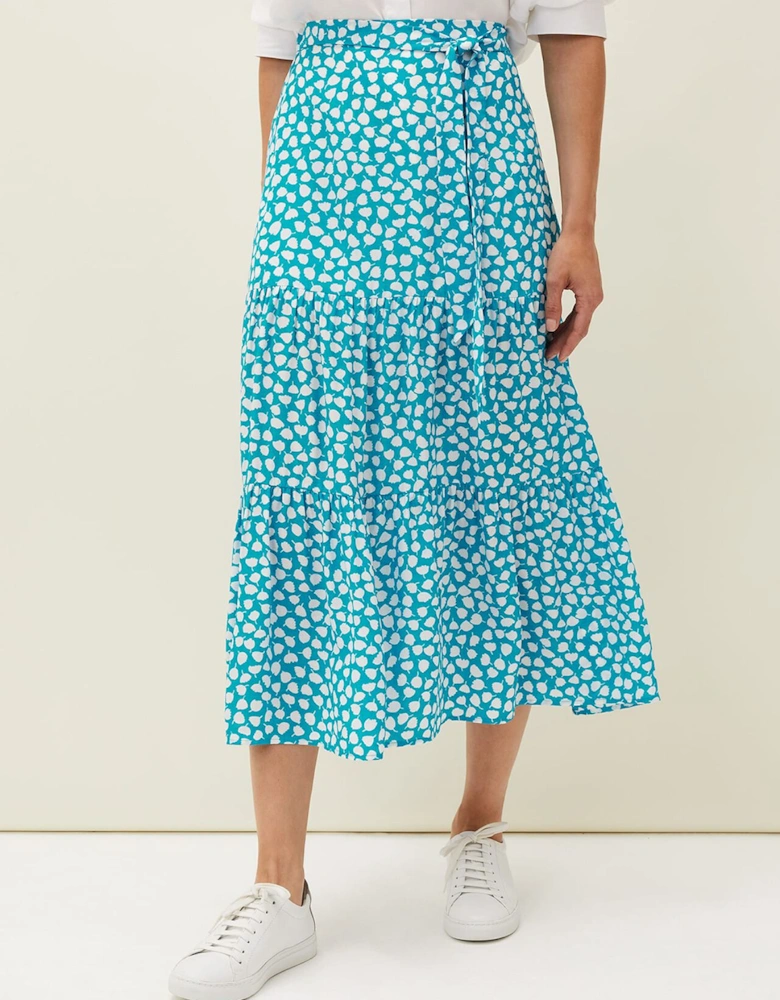 Tana Leaf Print Maxi Skirt