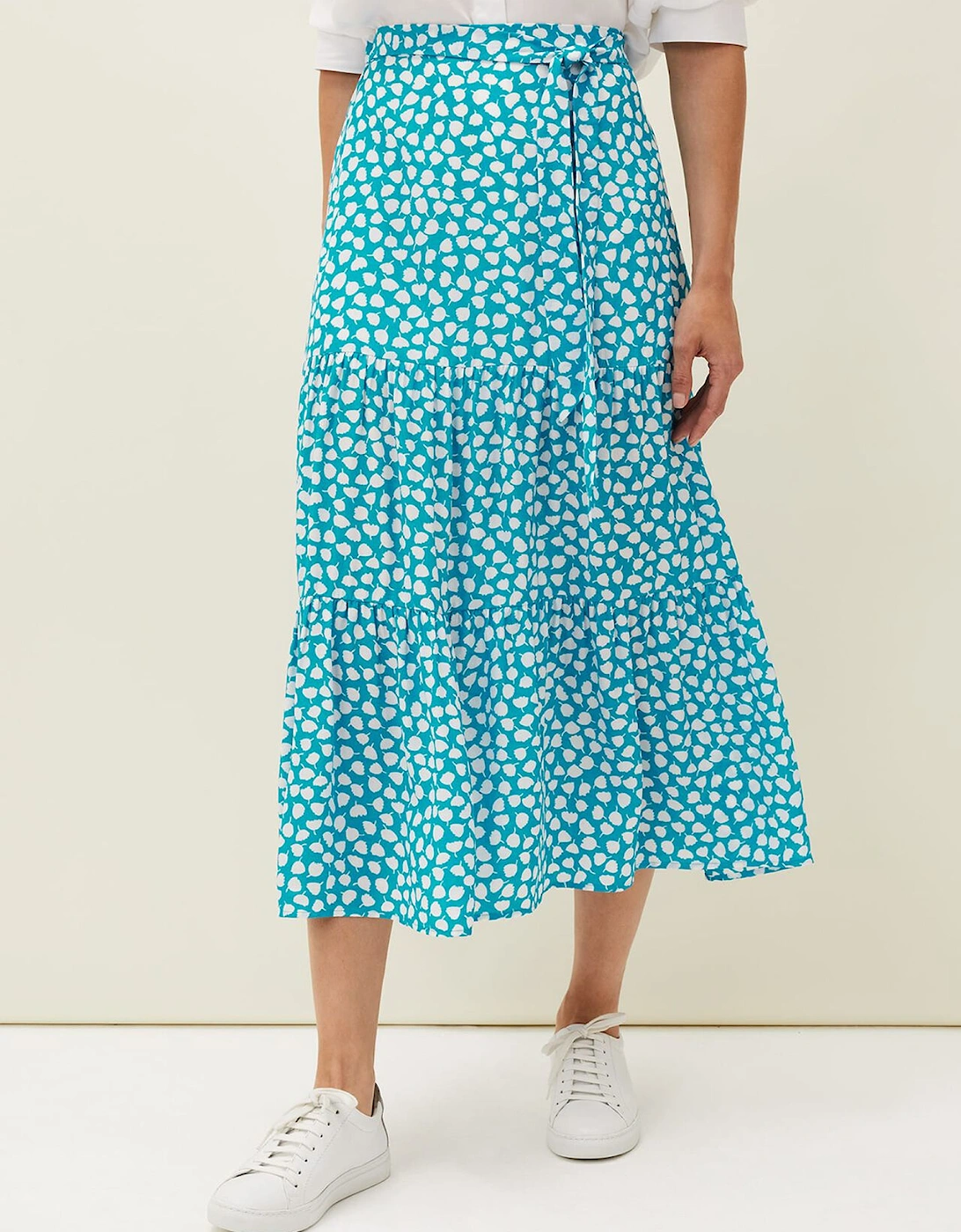 Tana Leaf Print Maxi Skirt