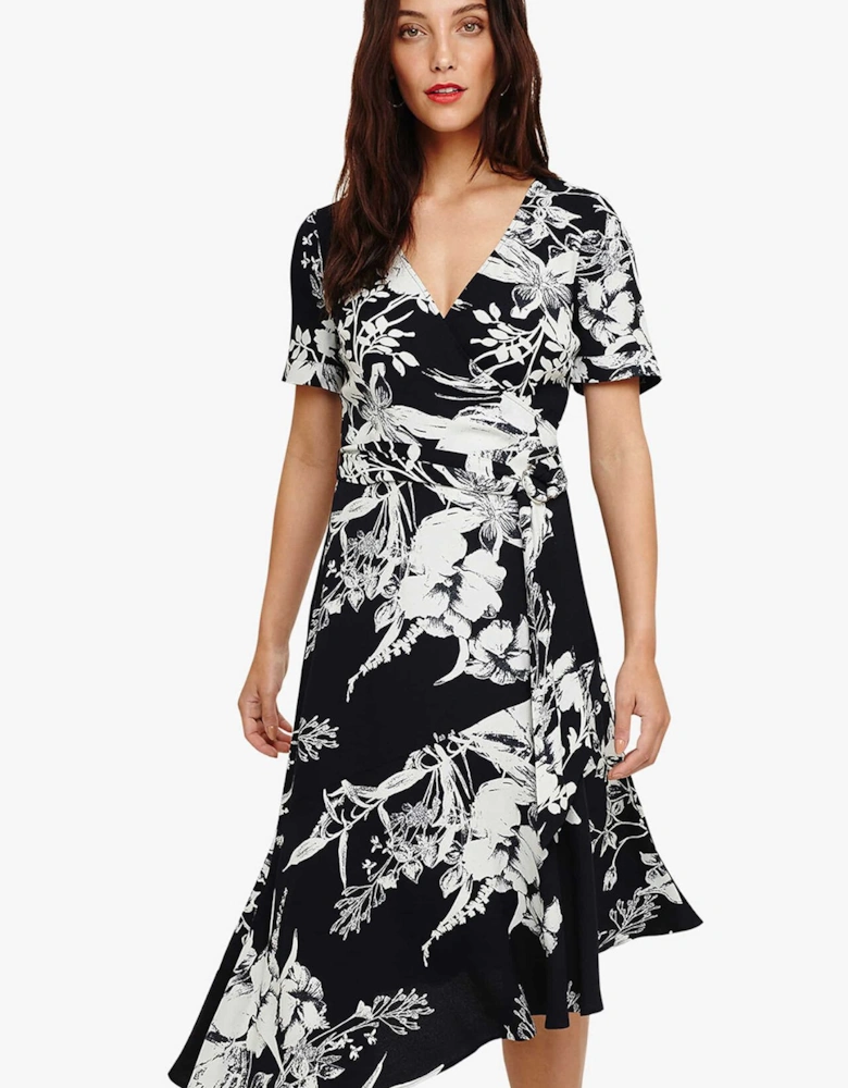 Evadine Printed Wrap Dress