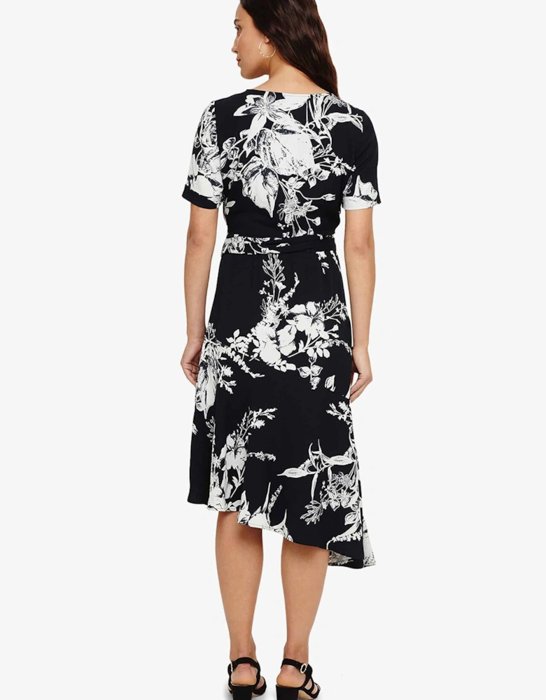 Evadine Printed Wrap Dress