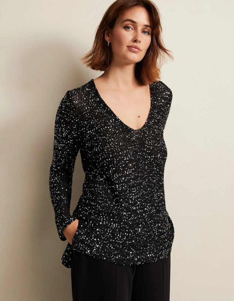 Juanna Sequin Knitted Top