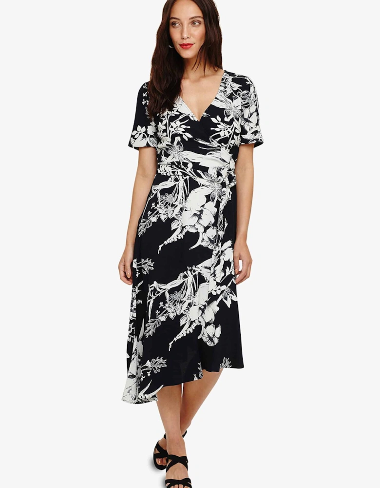 Evadine Printed Wrap Dress