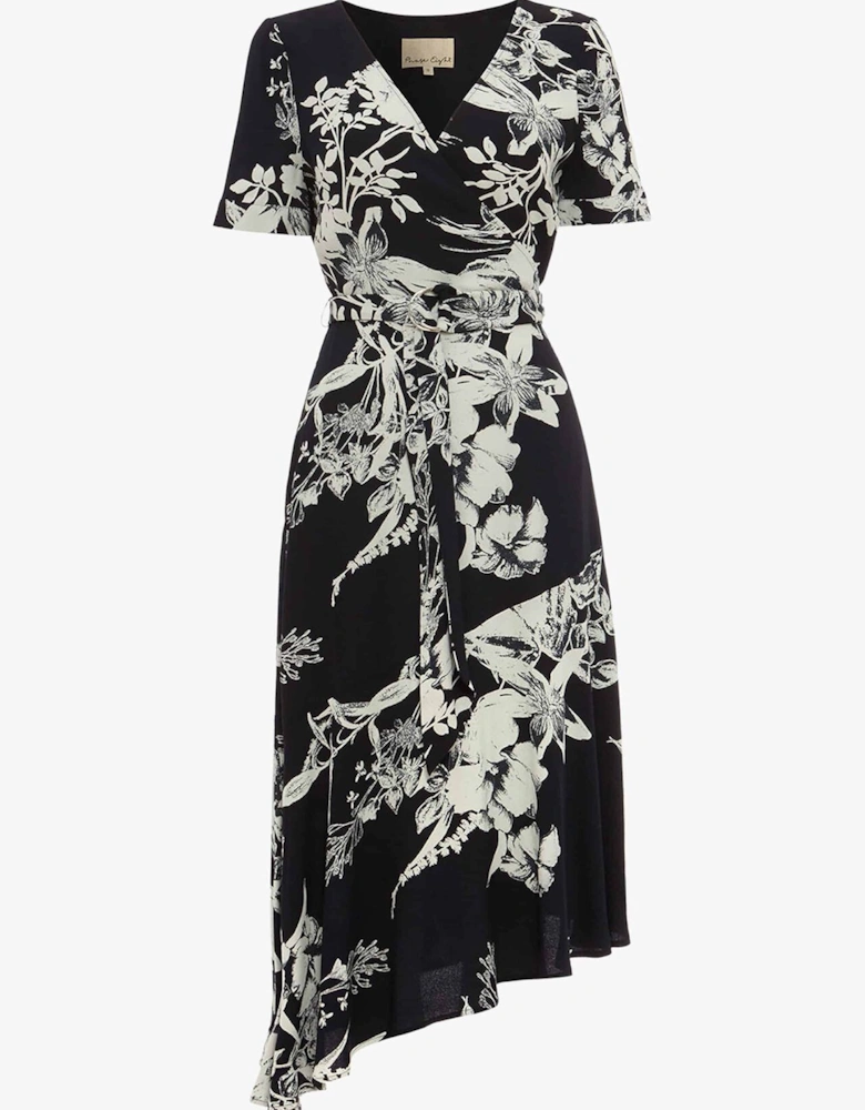 Evadine Printed Wrap Dress