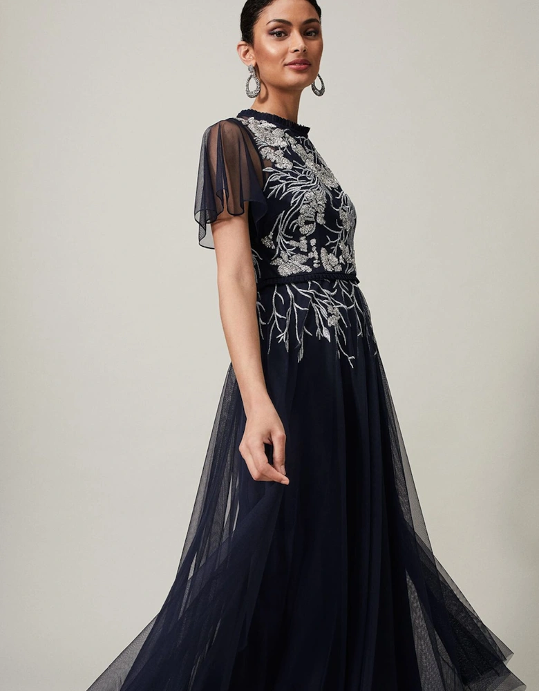 Zena Beaded Tulle Maxi Dress