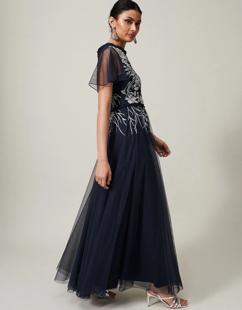 Zena Beaded Tulle Maxi Dress