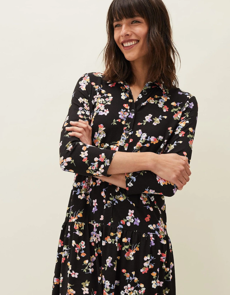 Mina Floral Print Shirt Dress