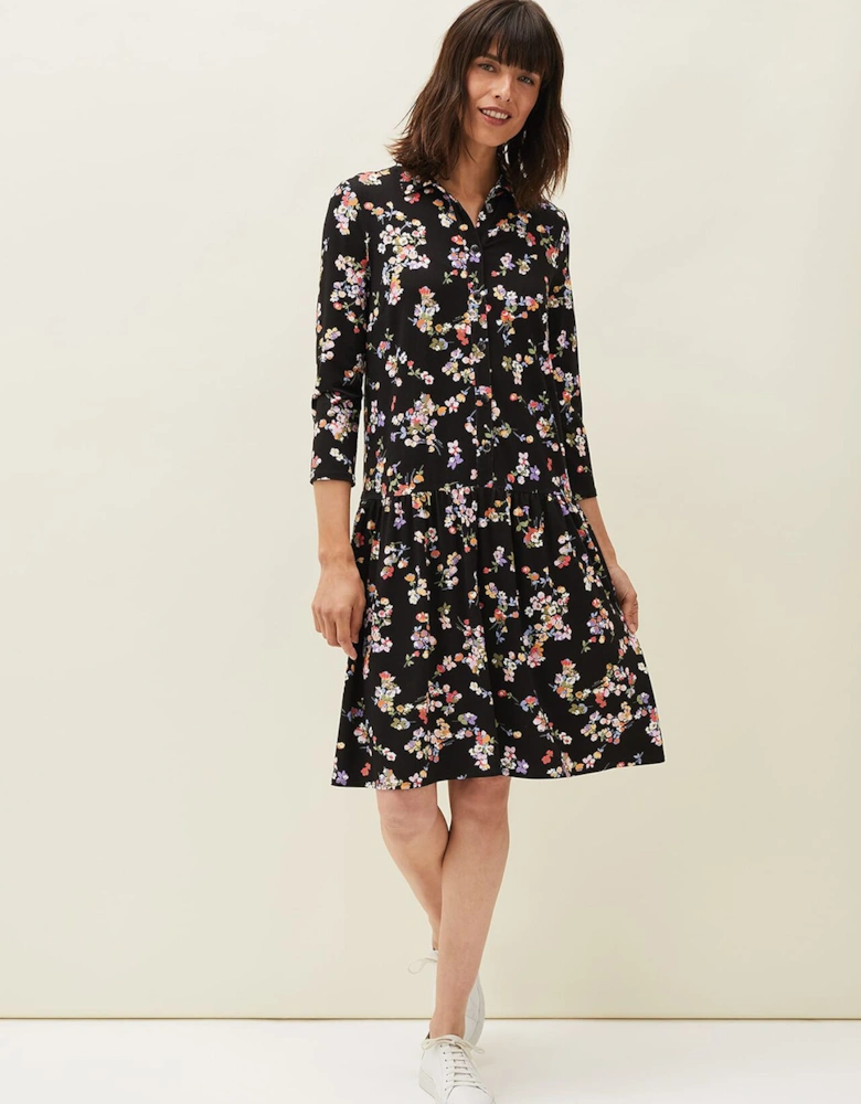 Mina Floral Print Shirt Dress