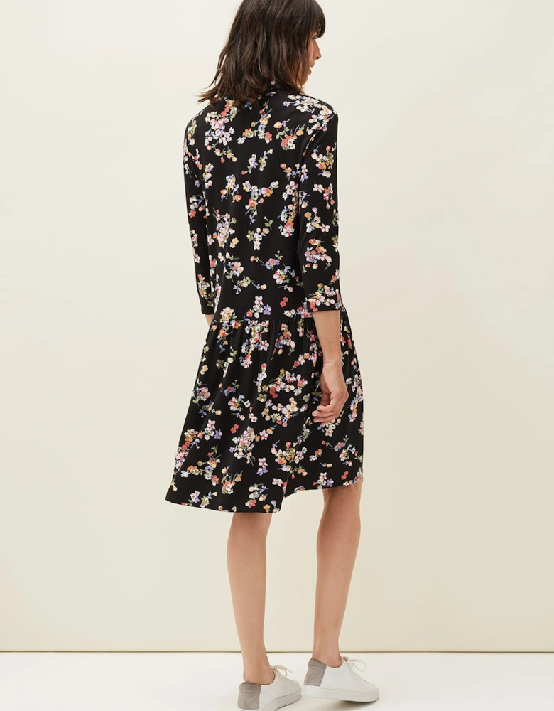 Mina Floral Print Shirt Dress