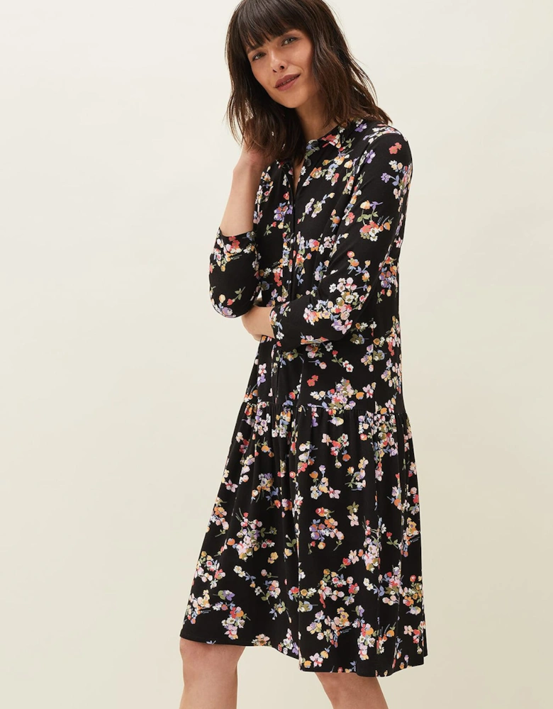 Mina Floral Print Shirt Dress