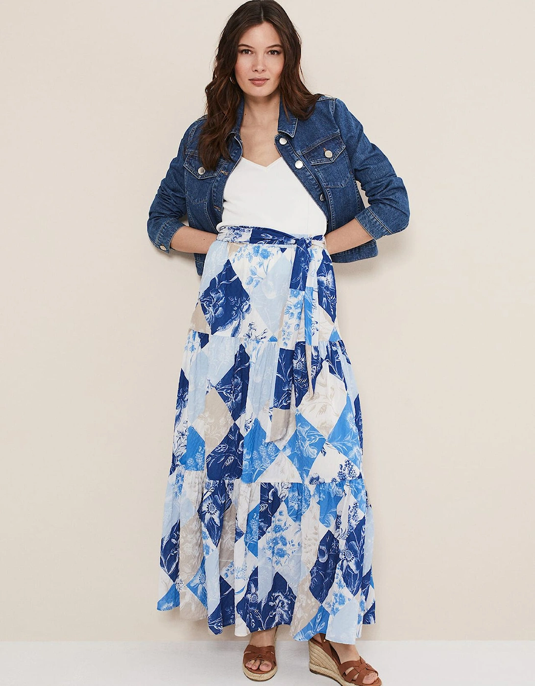 Akia Patchwork Maxi Skirt