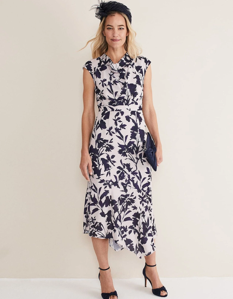 Willow Floral Cowl Neck Midi Dress