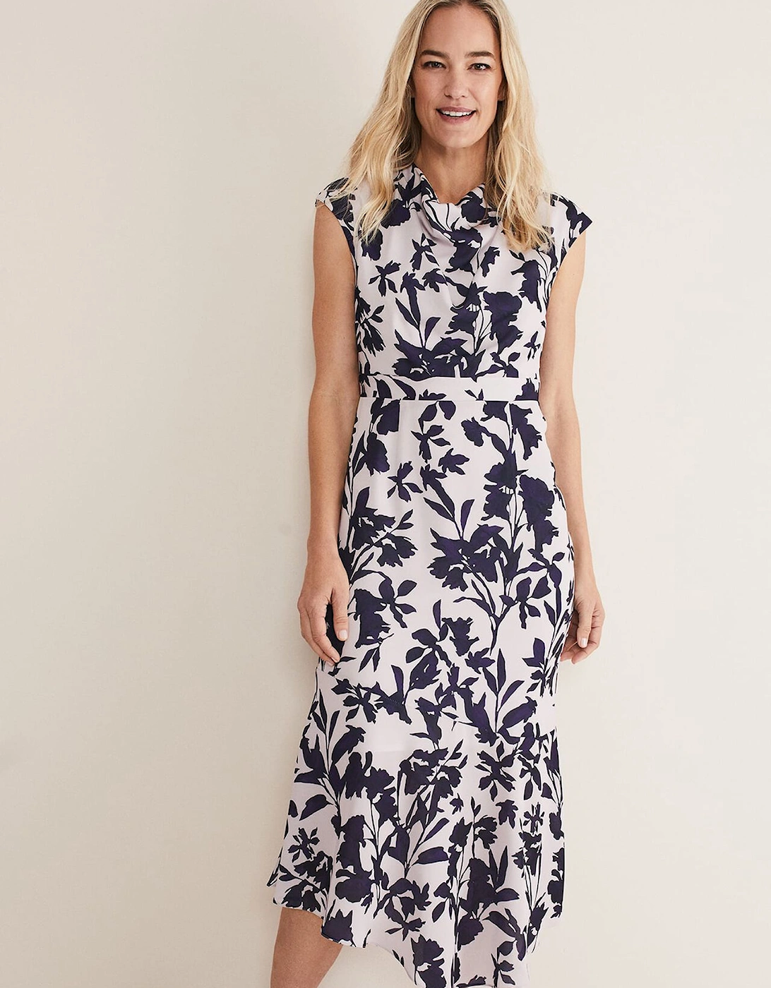 Willow Floral Cowl Neck Midi Dress