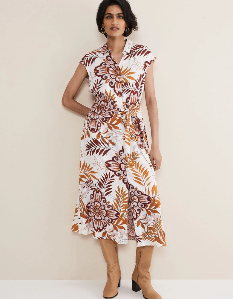 Estelle Paisley Tie Waist Dress