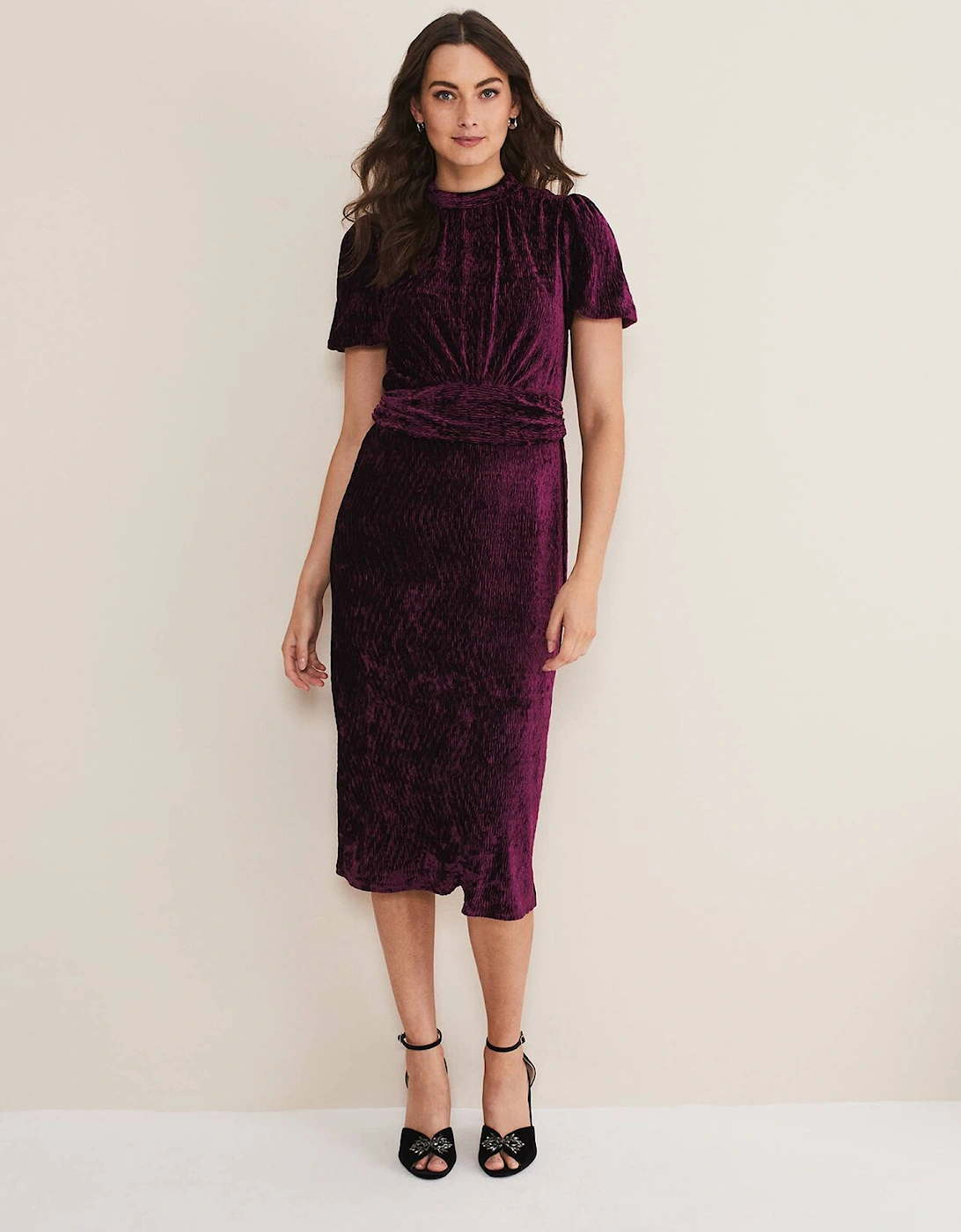 Kaylee Velvet Pleat Dress