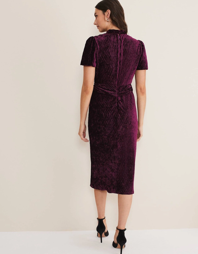 Kaylee Velvet Pleat Dress