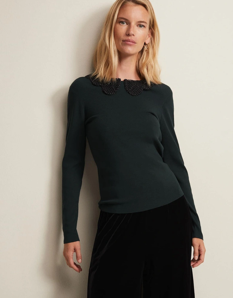 Evelyn Green Fine Knit Top