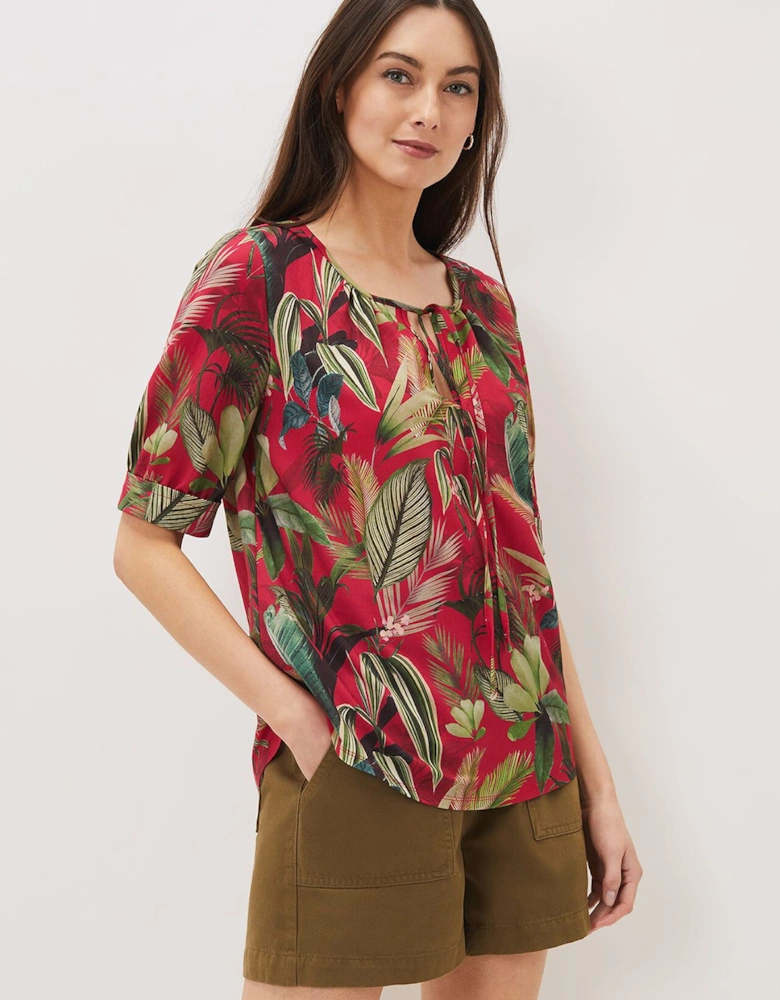 Antonia Tropical Print Top