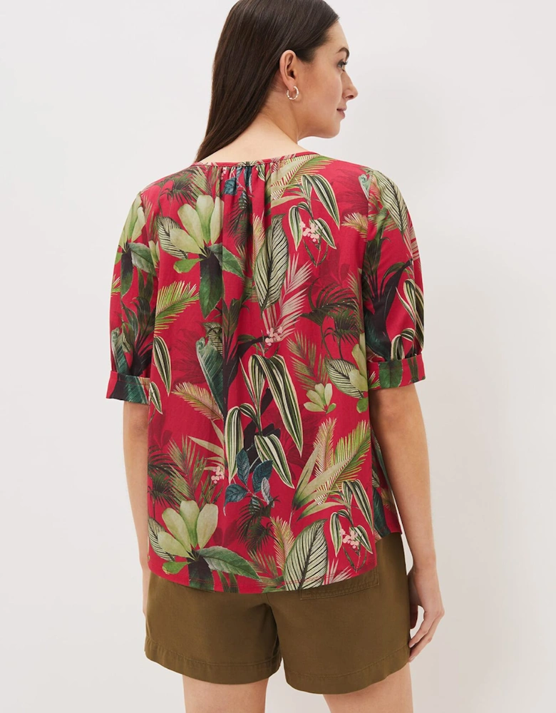 Antonia Tropical Print Top