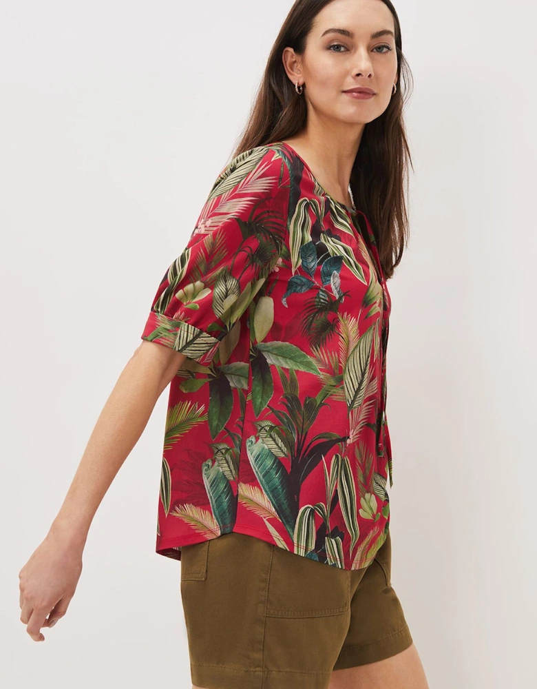 Antonia Tropical Print Top