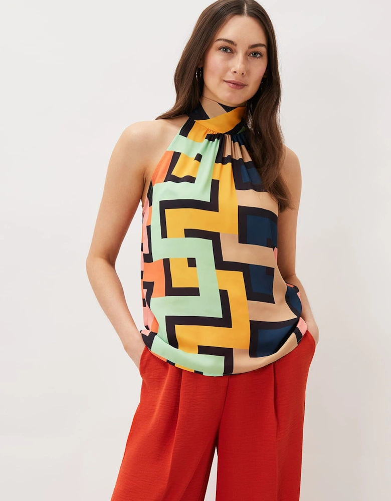 Milano Sleeveless Print Blouse