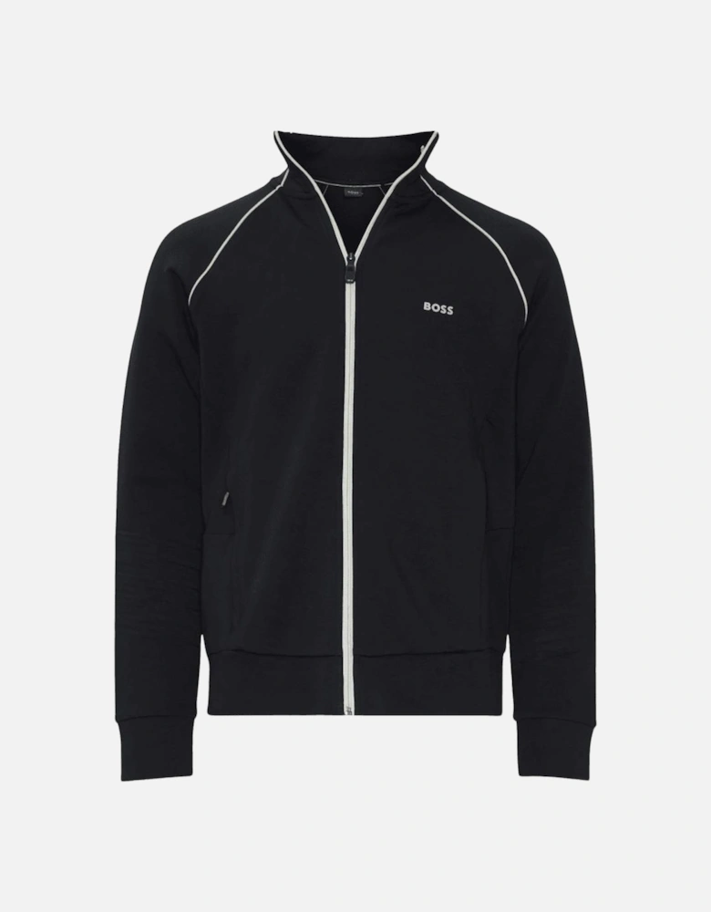 Skaz Funnel Neck Zip Up Black Sweatshirt