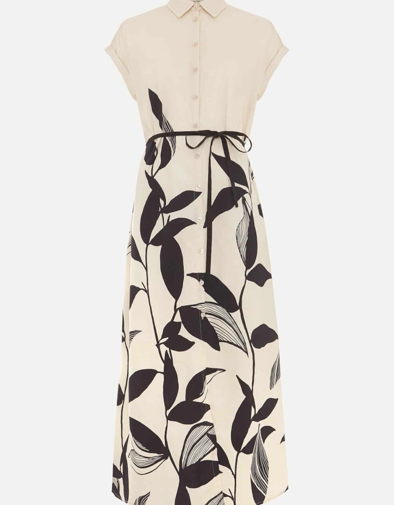 Felicity Leaf Print Midi Dress