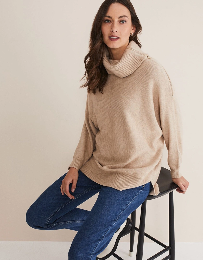 Nola Zip Neck Chunky Relaxed Knit