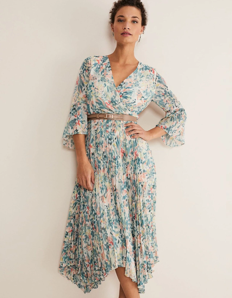 Dani Floral Pleated Midi Dress