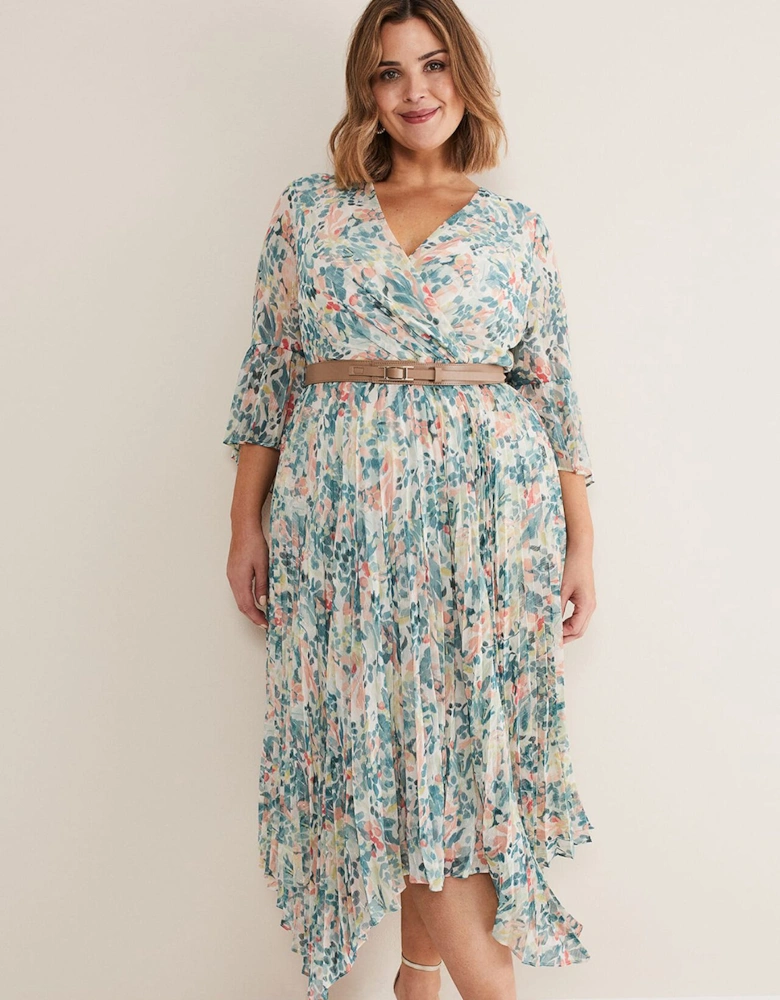 Dani Floral Pleated Midi Dress