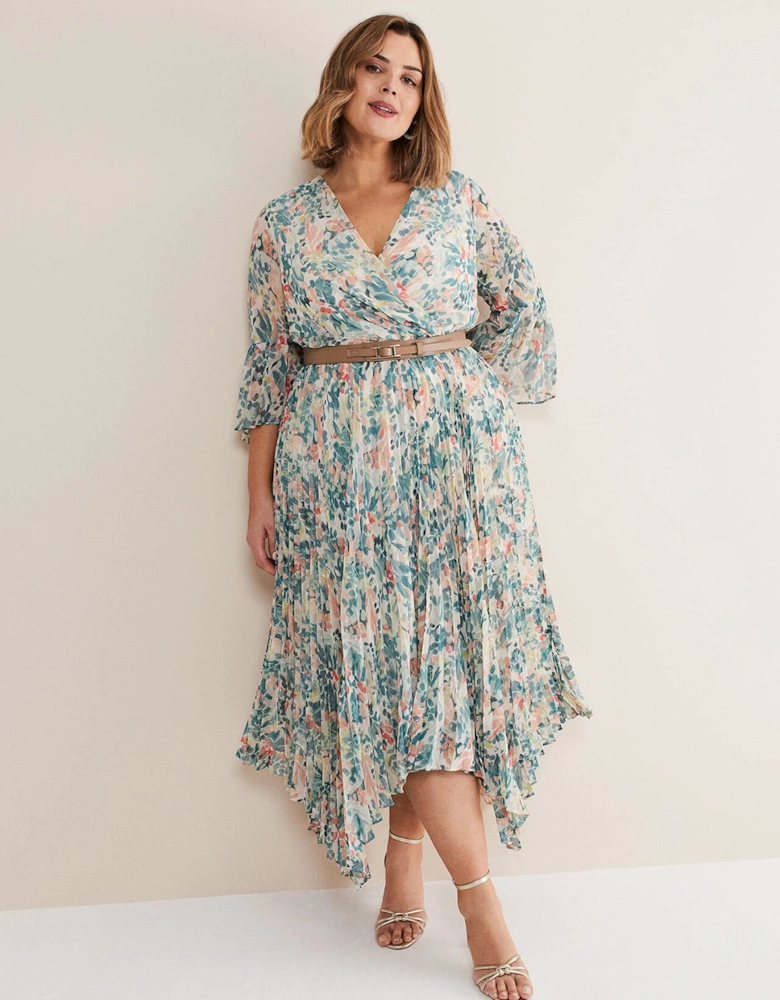 Dani Floral Pleated Midi Dress