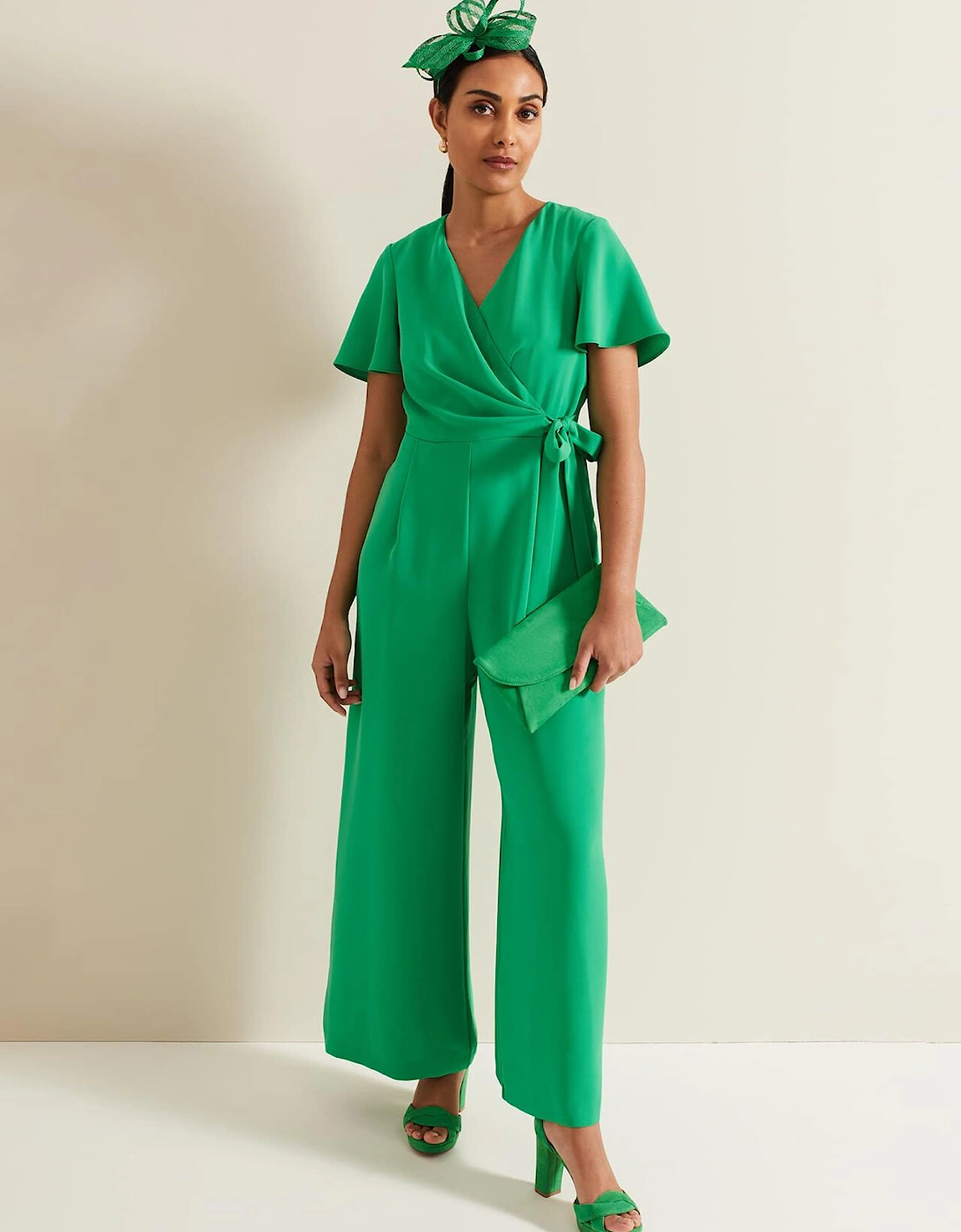 Petite Julissa Green Wide Leg Jumpsuit