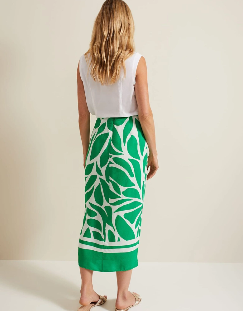 Presley Leaf Print Skirt