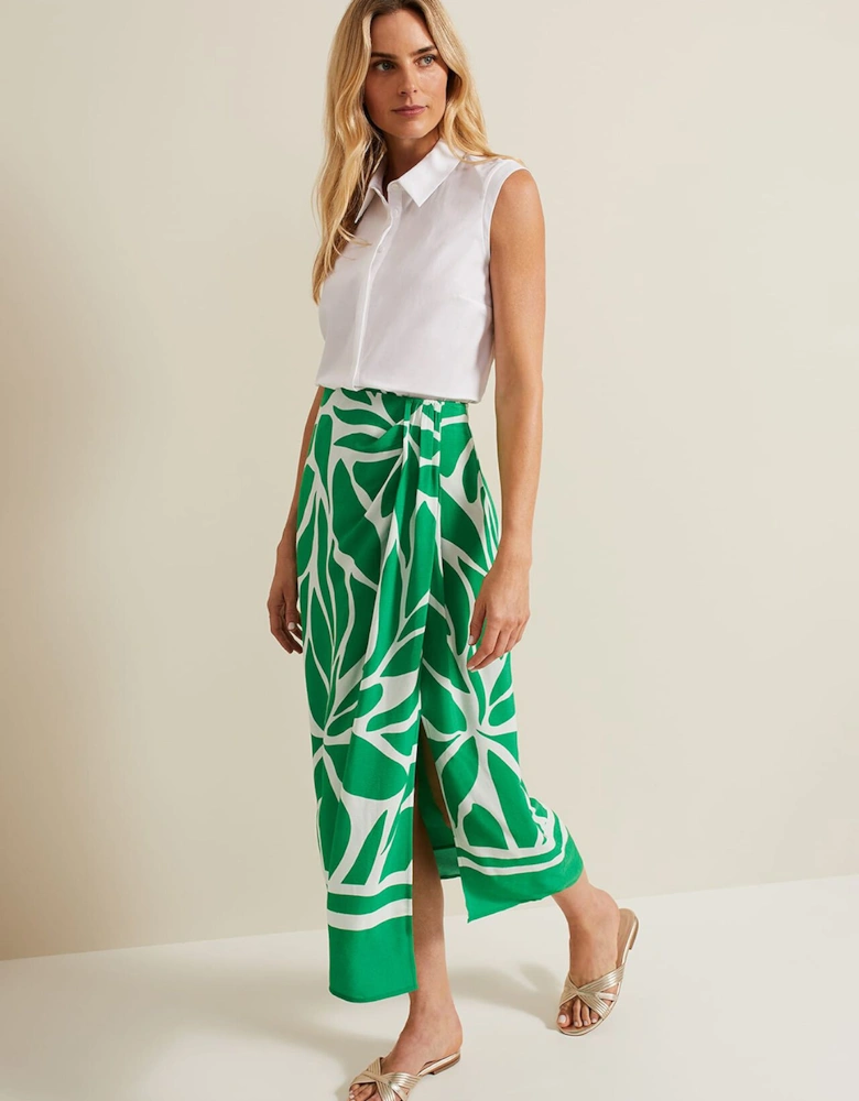 Presley Leaf Print Skirt