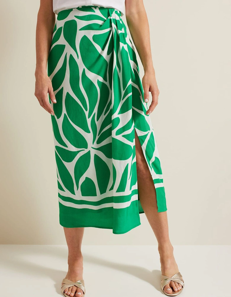 Presley Leaf Print Skirt