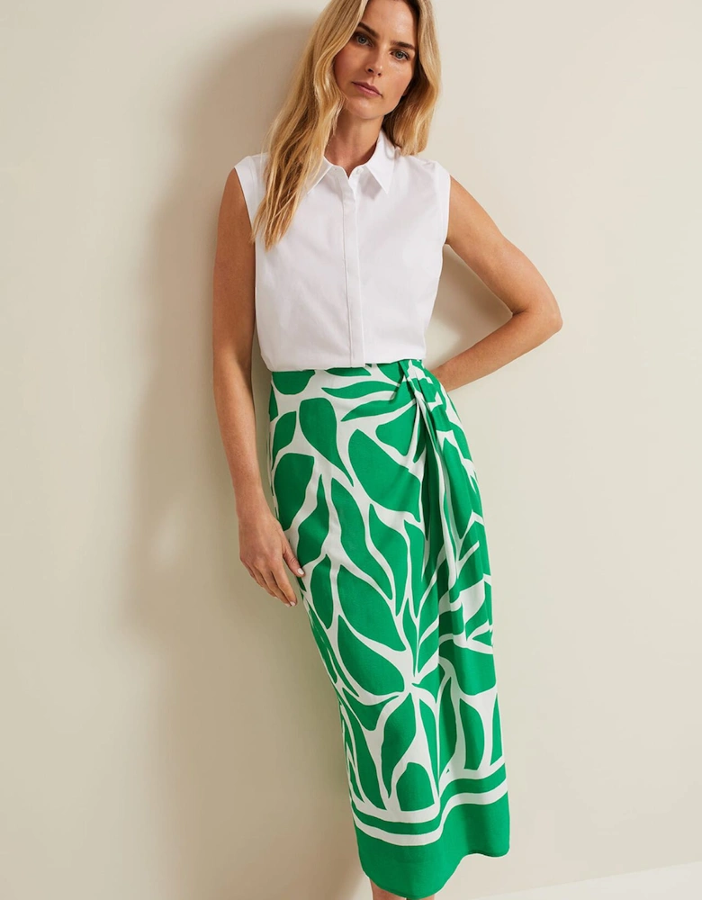 Presley Leaf Print Skirt