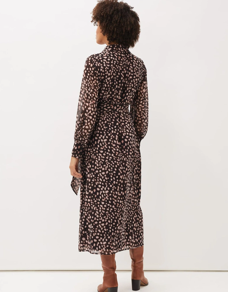 Libby Spot Print Midi Dress