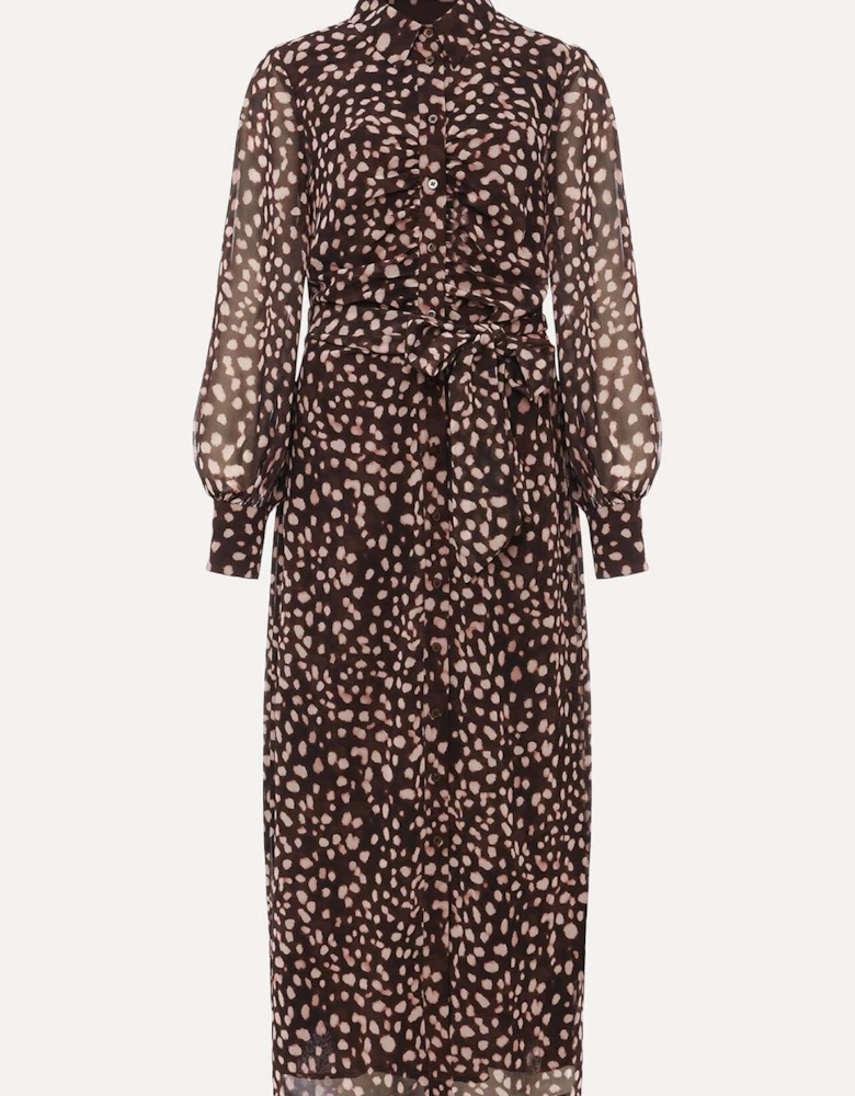 Libby Spot Print Midi Dress