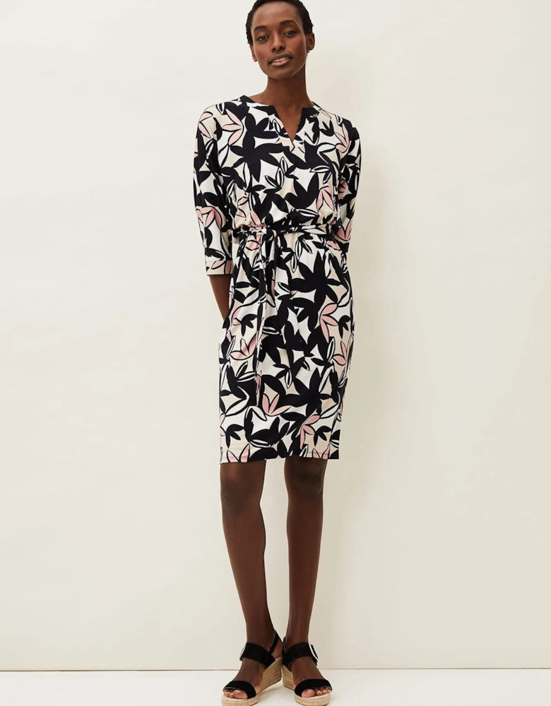 Gwin Leaf Print Dress