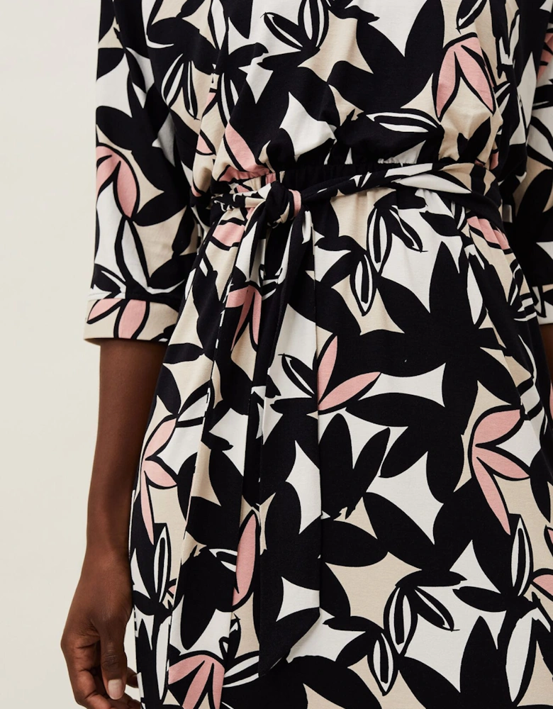 Gwin Leaf Print Dress