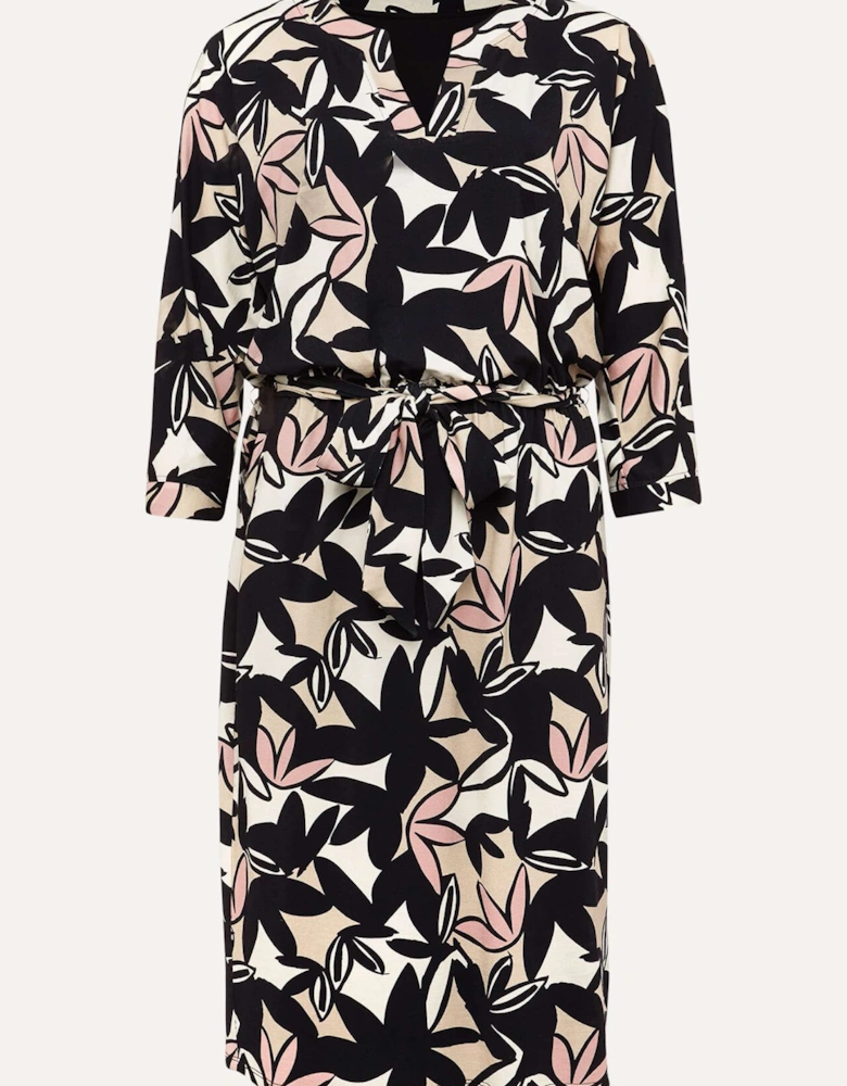 Gwin Leaf Print Dress