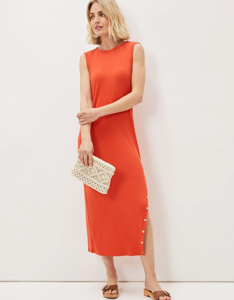 Reya Ribbed Column Midi Dress